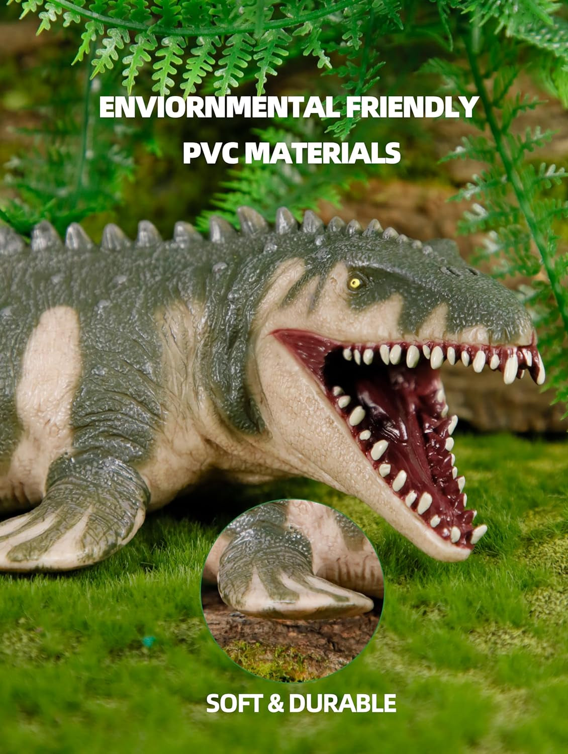 16” Mosasaurus Dinosaur Toys - Large Realistic Mosasaurs Jurassic Prehistorical Toy for Kids, Hand Painted Action Figure Model Dinosaurs for Boys Girls Kids 3+