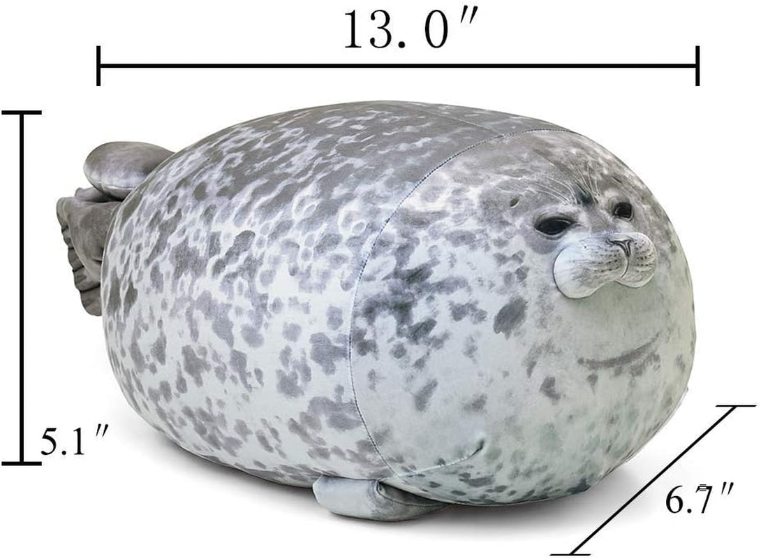 Seal Pillow, Kawaii Chubby Blob Seal Plush Pillow Stuffed Cotton Plushies Animal Toy Cute Ocean Pillow (Small)