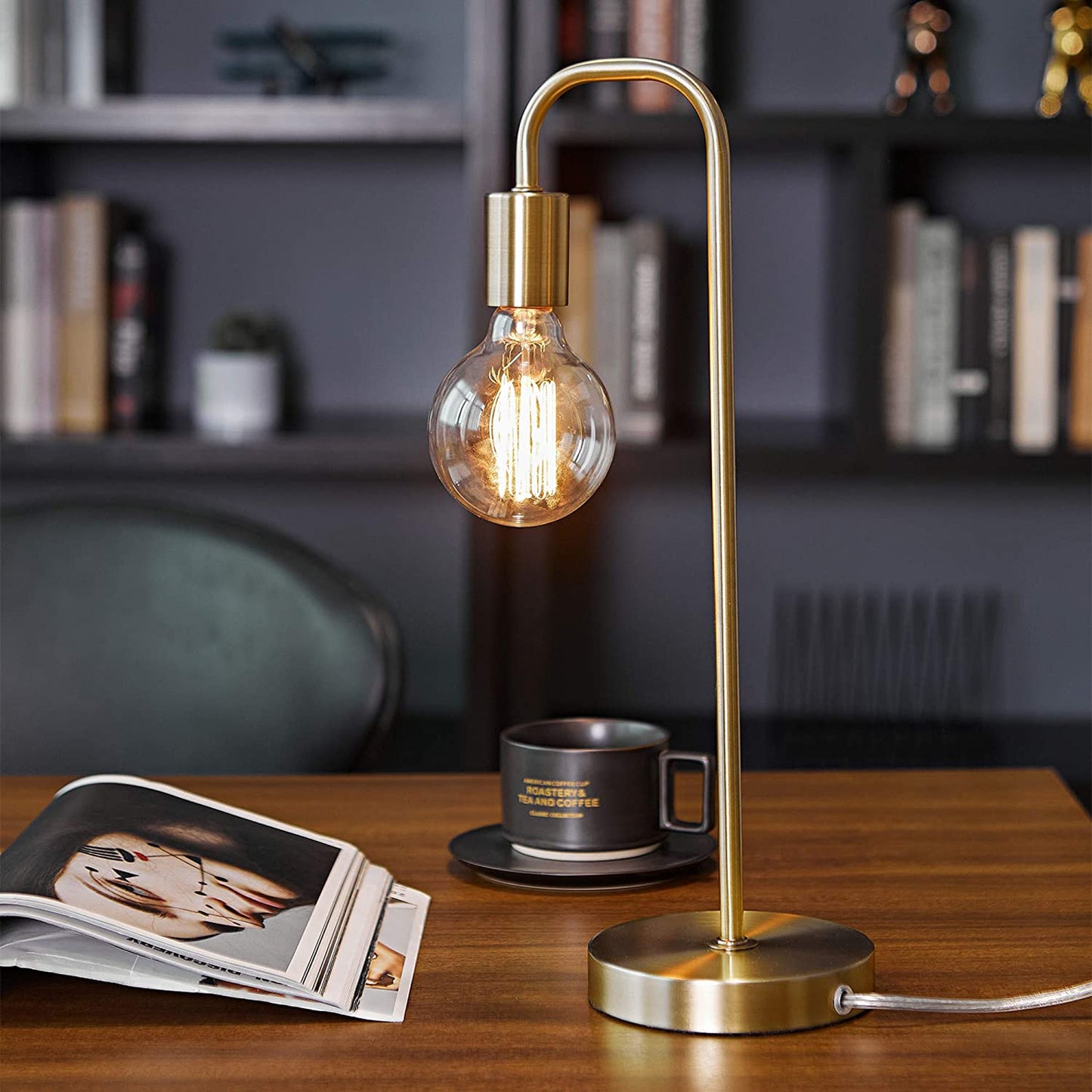 67433 18" Table Lamp, Matte Brass, Table Lamp for Living Room, Home Décor, Lamps for Bedrooms, Room Décor, Nightstand, Home Improvement, Reading Lamp, E26 Base Socket, Home Décor