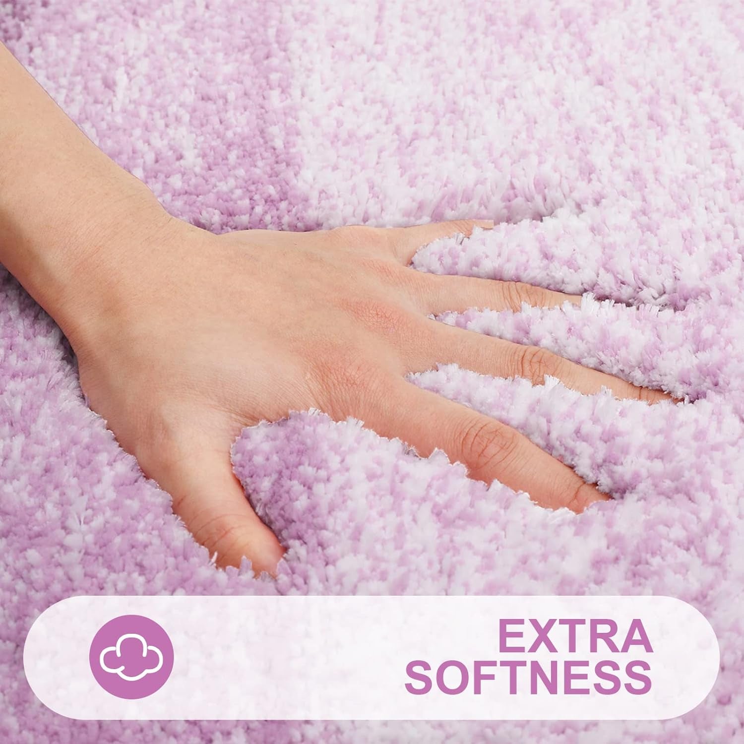 Luxury Bathroom Rug Mat 24X16, Extra Soft and Absorbent Microfiber Bath Rugs, Non-Slip Plush Shaggy Bath Carpet, Machine Wash Dry, Bath Mats for Bathroom Floor, Tub and Shower, Purple
