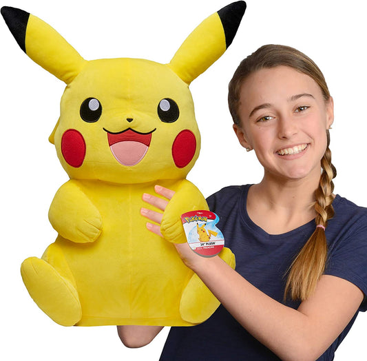 Pikachu Giant Plush, 24-Inch - Adorable, Ultra-Soft, Life Size Plush Toy, Perfect for Playing & Displaying - Gotta Catch ‘Em All