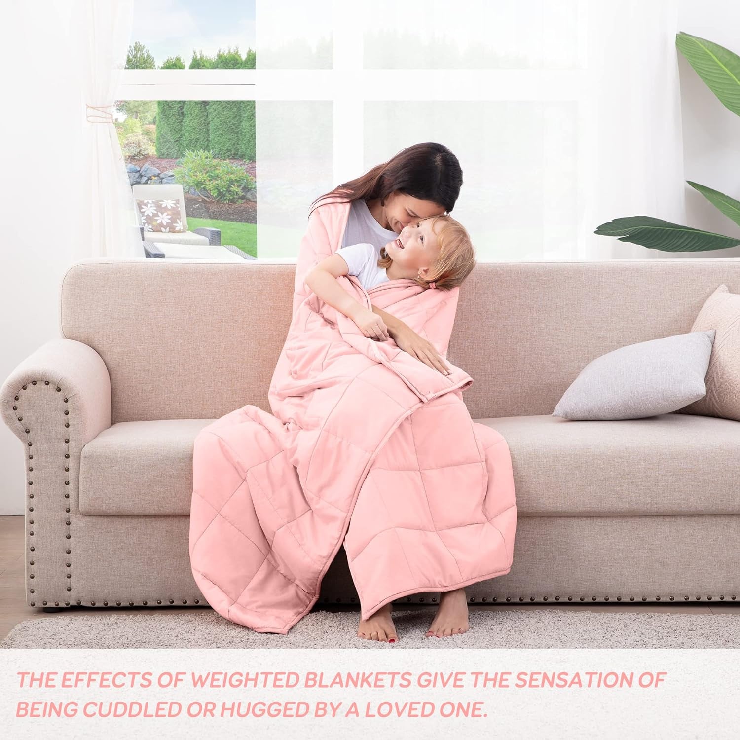 Weighted Blanket Queen Size 15 Pounds 60X80 in Cooling Weighted Blanket for Adults 1800 Brushed Microfiber Heavy Blanket with Premium Glass Beads Pink