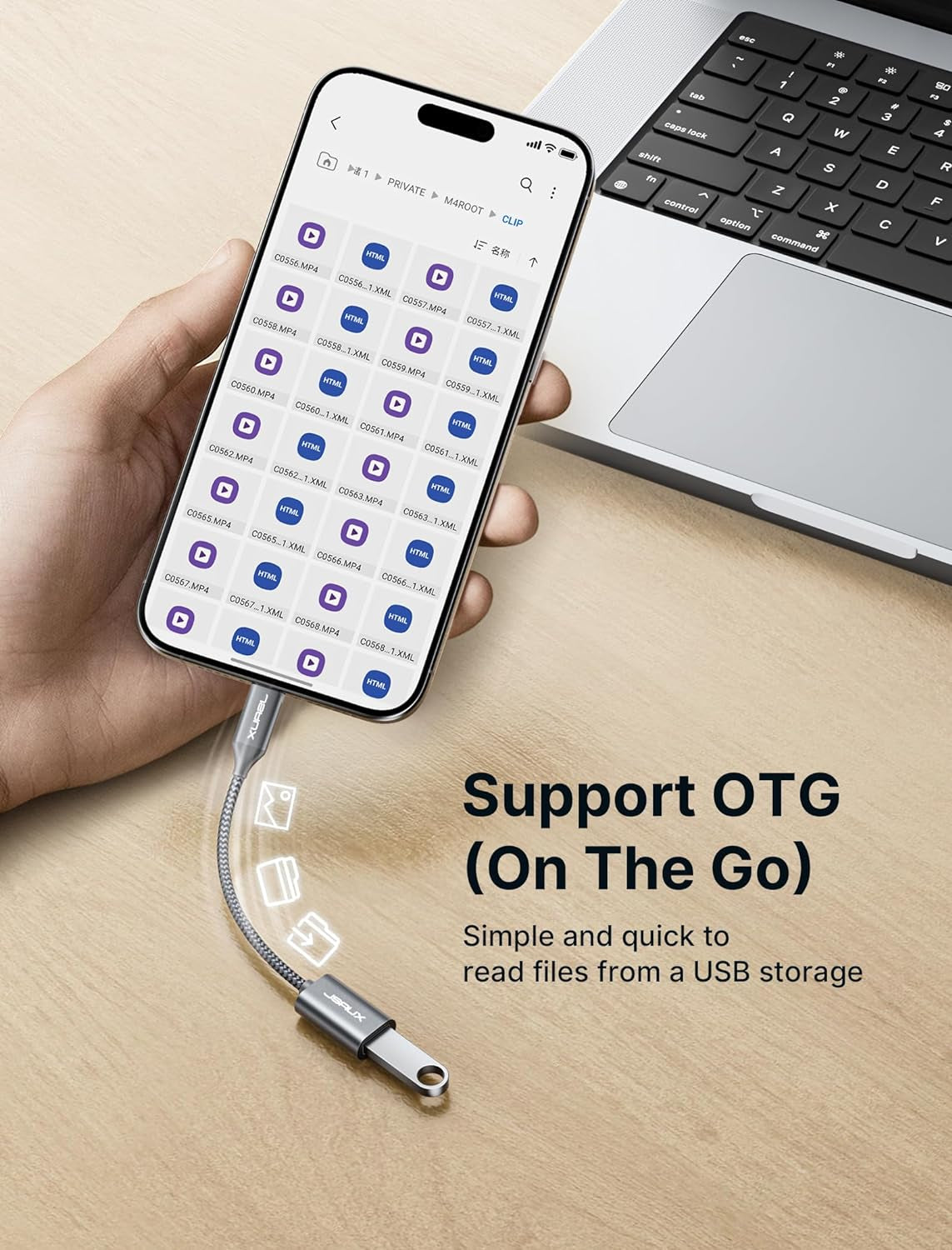 USB C to USB 3.0 Adapter [2 Pack], Type C Male to USB Female OTG Cable Thunderbolt3 to USB Adapter Compatible with Macbook Pro/Air, Iphone 15 Pro Max/15 Plus/15, Samsung Galaxy S24/S23/S22/S21