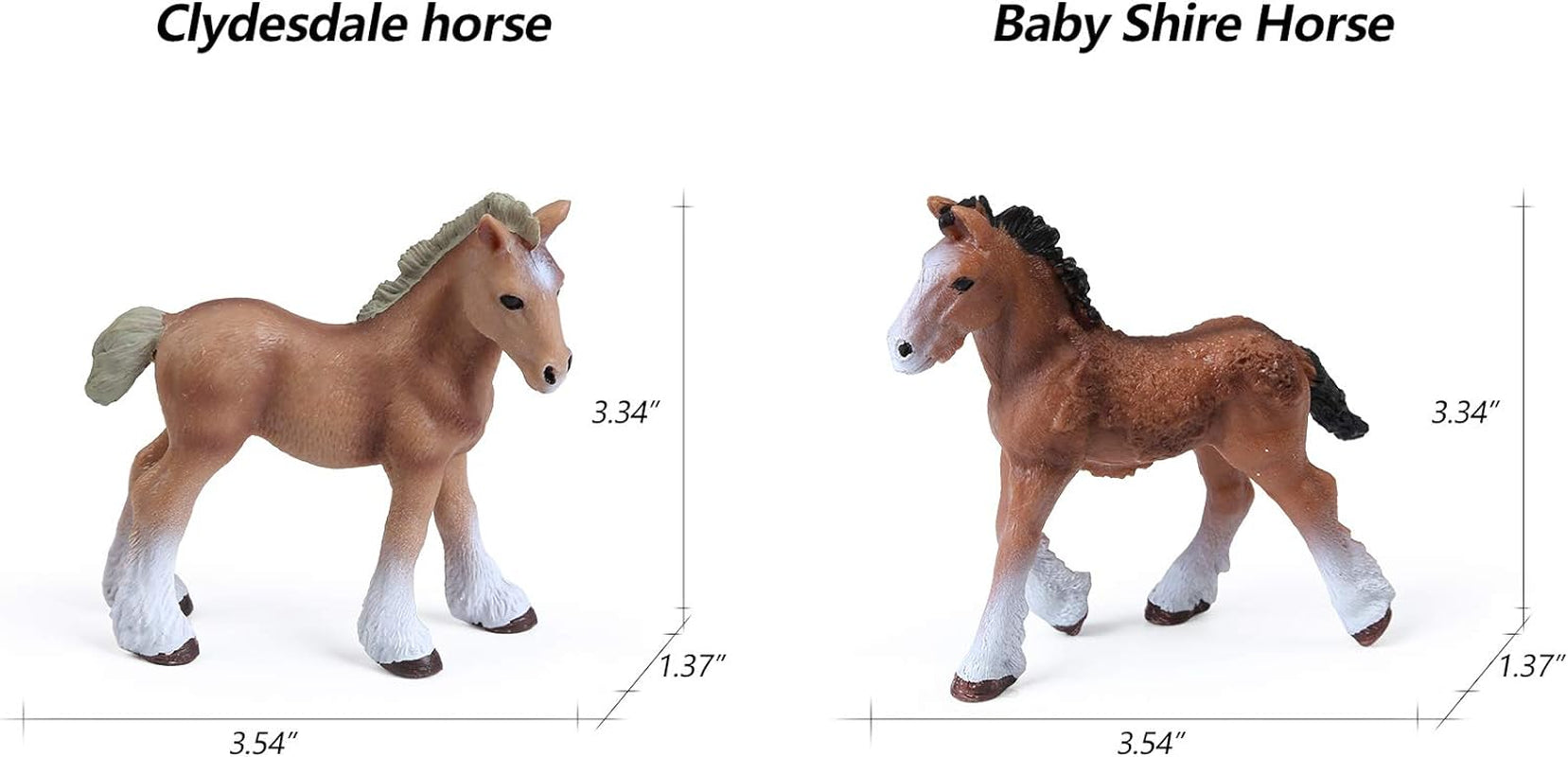 8PCS Realistic Foal and Horse Figurines, Plastic Pony Toys for Girls and Boys, Horse Club Cake Topper and Party Decoration