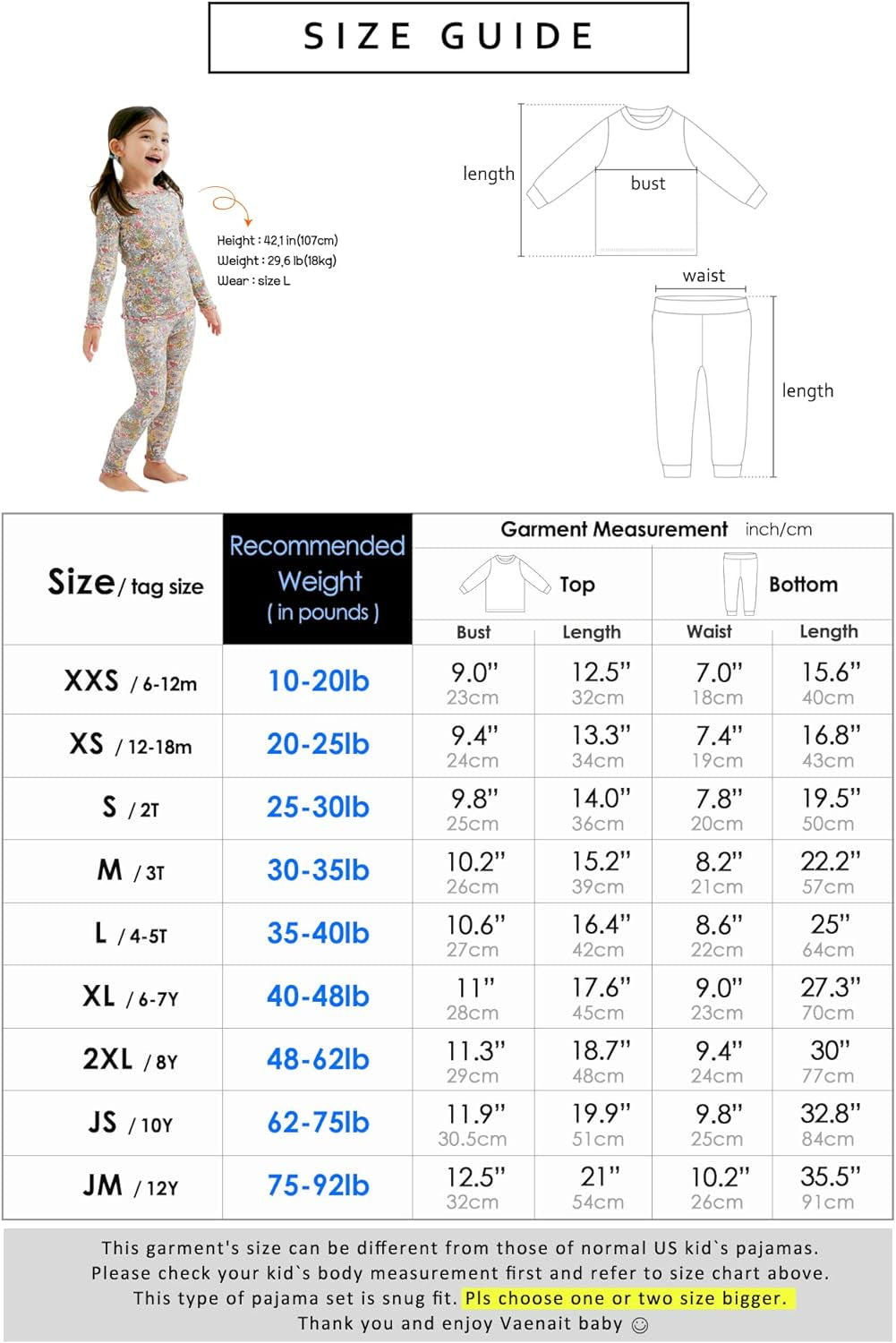 6M-12Y Kids Unisex Girls & Boys Soft Comfy Modal Tencel Shirring Sleepwear Pajamas 2Pcs/4Pcs Set