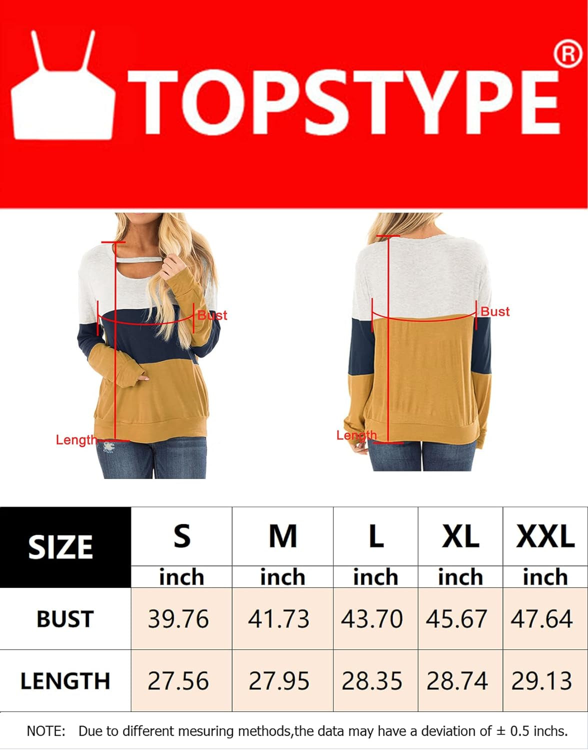 Women'S Fall Color Block Chest Cutout Tunics Long Sleeve Shirts Scoop Neck Blouse Casual Loose Fit Tops