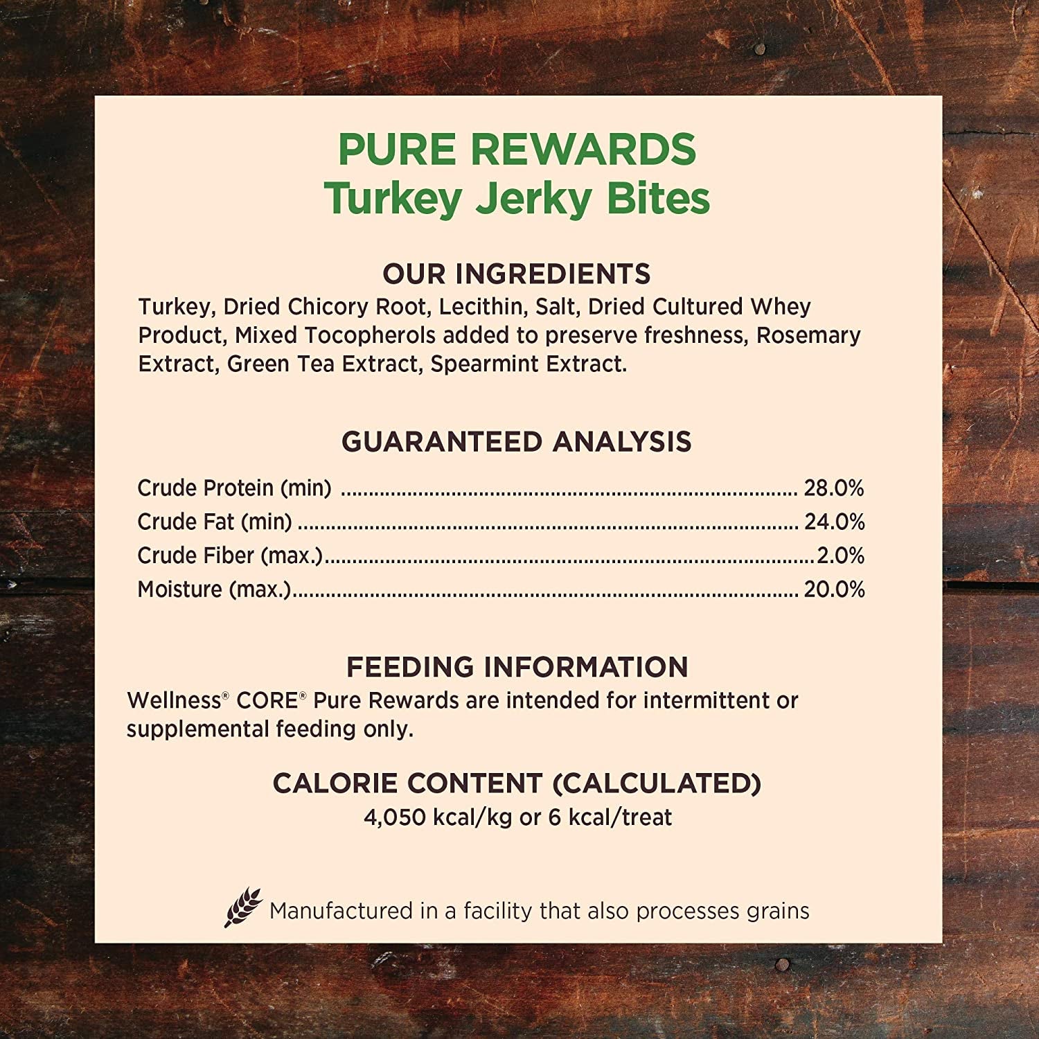 Wellness CORE Pure Rewards, Grain-Free Tender Jerky Treats, Made in USA (Turkey Recipe, 4-Ounce Bag)