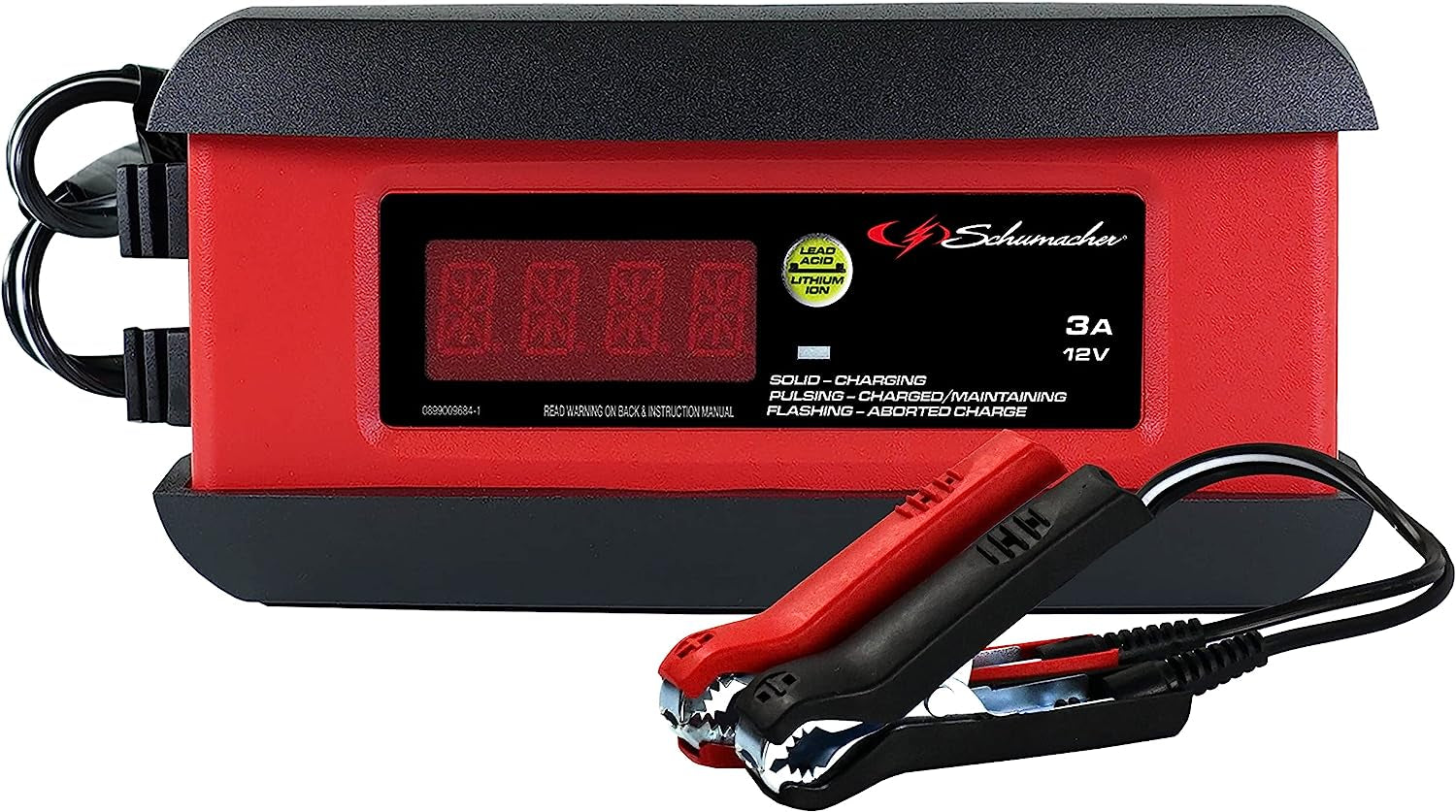 Schumacher SP1297 Fully Automatic Battery Charger, Maintainer, and Auto Desulfator - 3 Amp, 12V - for Cars, Motorcycles, Lawn Tractors, Power Sports, Marine Batteries