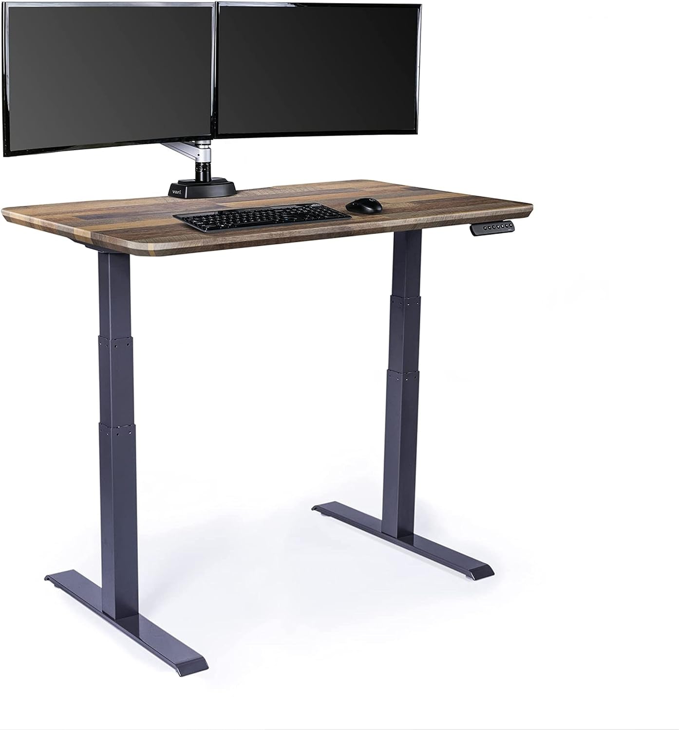 Electric Standing Desk- desk Adjustable Height Sit-Stand Reclaimed Wood- Dual Motor with Memory Presets, Stable T-Style Legs- Ergonomic Stand up Desk- 48 X 30 Inches