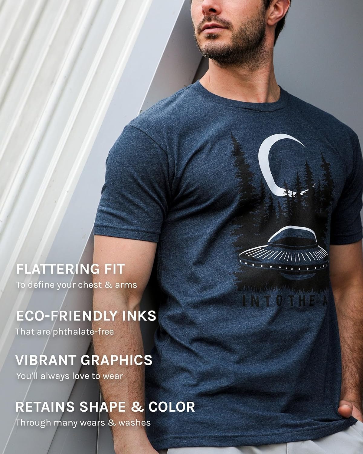 Cool Graphic T-Shirts for Men S - 4XL Premium Quality Unique Art Tees UFO Space