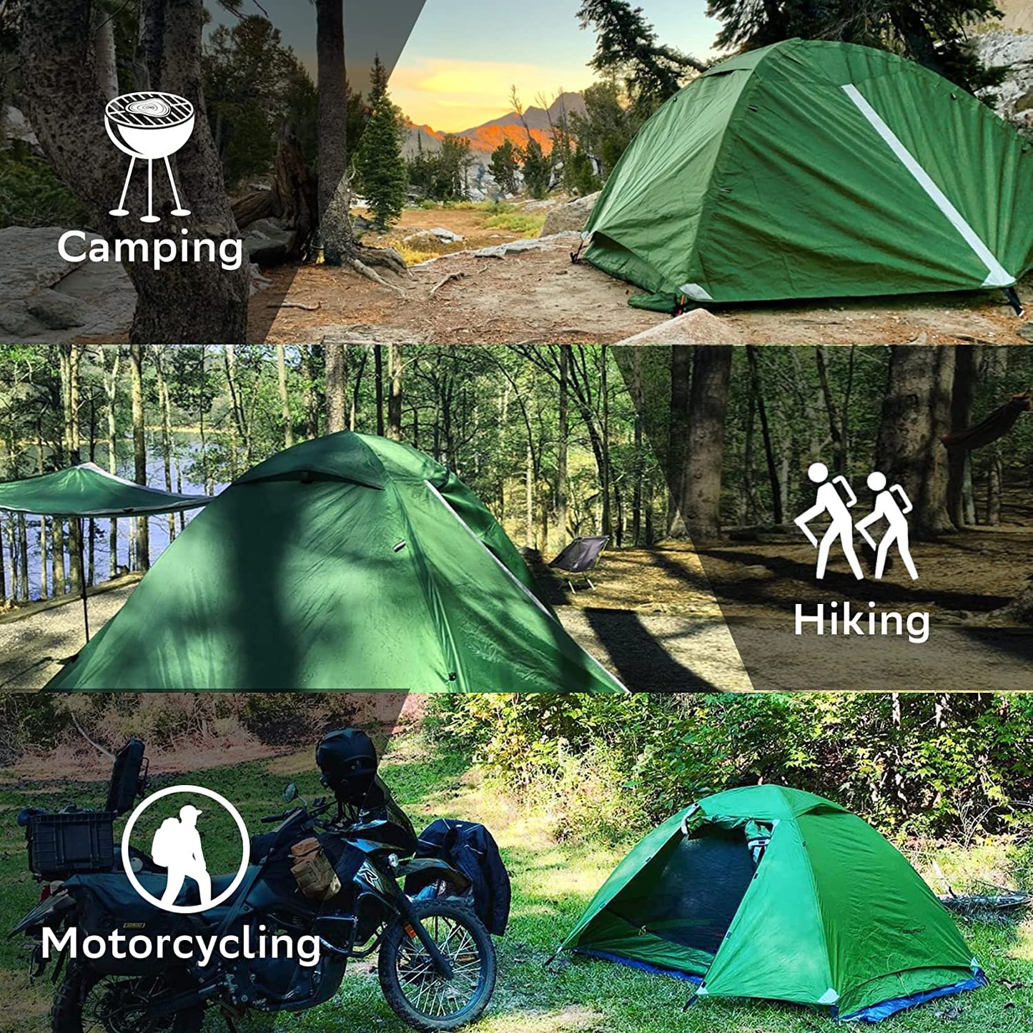 Lightweight Backpacking Tent - 3 Season Ultralight Waterproof Camping Tent, Large Size Easy Setup Tent for Family, Outdoor, Hiking and Mountaineering