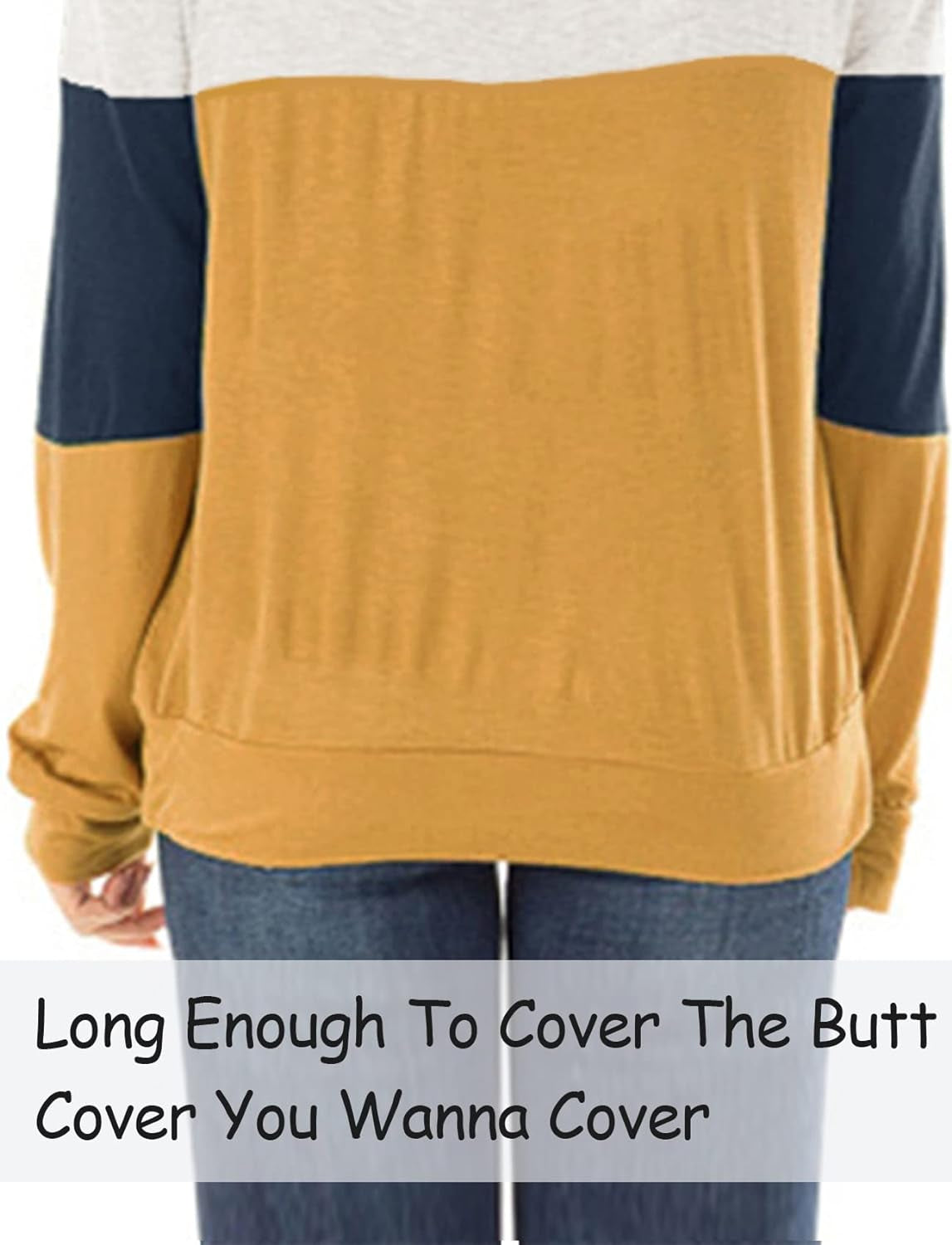 Women'S Fall Color Block Chest Cutout Tunics Long Sleeve Shirts Scoop Neck Blouse Casual Loose Fit Tops