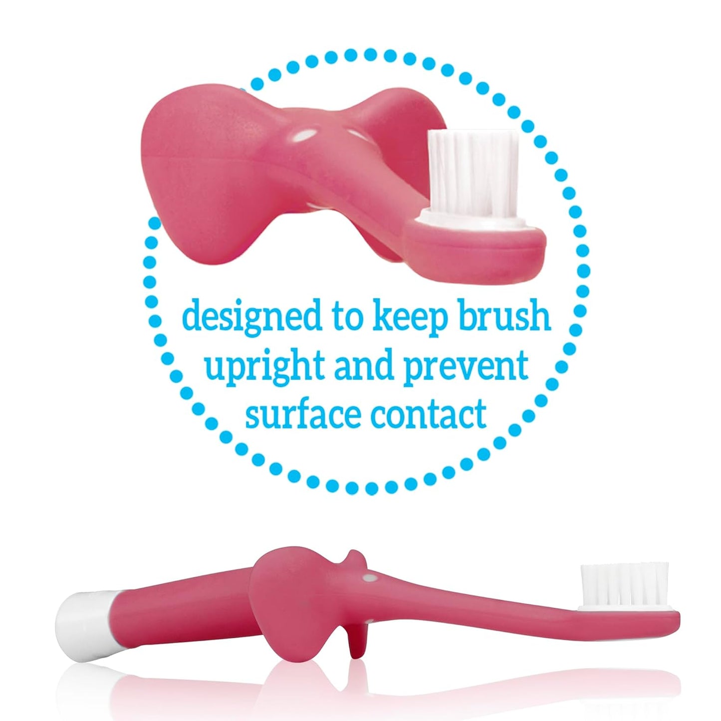 Infant-To-Toddler Training Toothbrush Set, Pink Elephant with Fluoride-Free Apple Pear Baby Toothpaste, 0-3 Years (Colors May Vary)