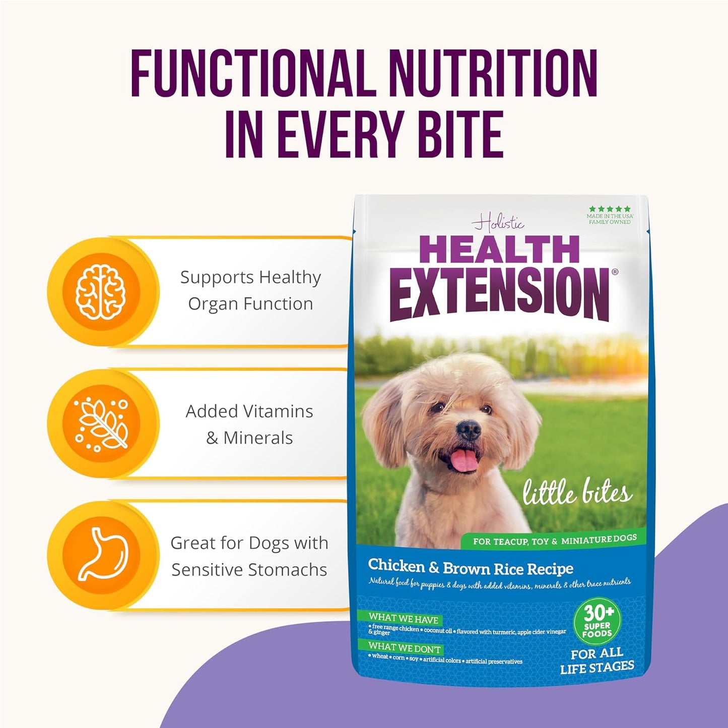 Little Bites Dry Dog Food, Natural Food with Added Vitamins & Minerals, Suitable for Teacup, Toy & Small Dogs, Chicken & Brown Rice Recipe (4 Pound / 1.8 Kg)