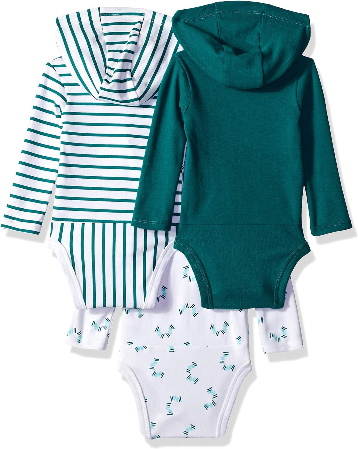 Unisex-Baby  Baby Bodysuits, Ultimate Baby Flexy Hoodie Long Sleeve Bodysuit, Babies and Toddlers, 3-Pack