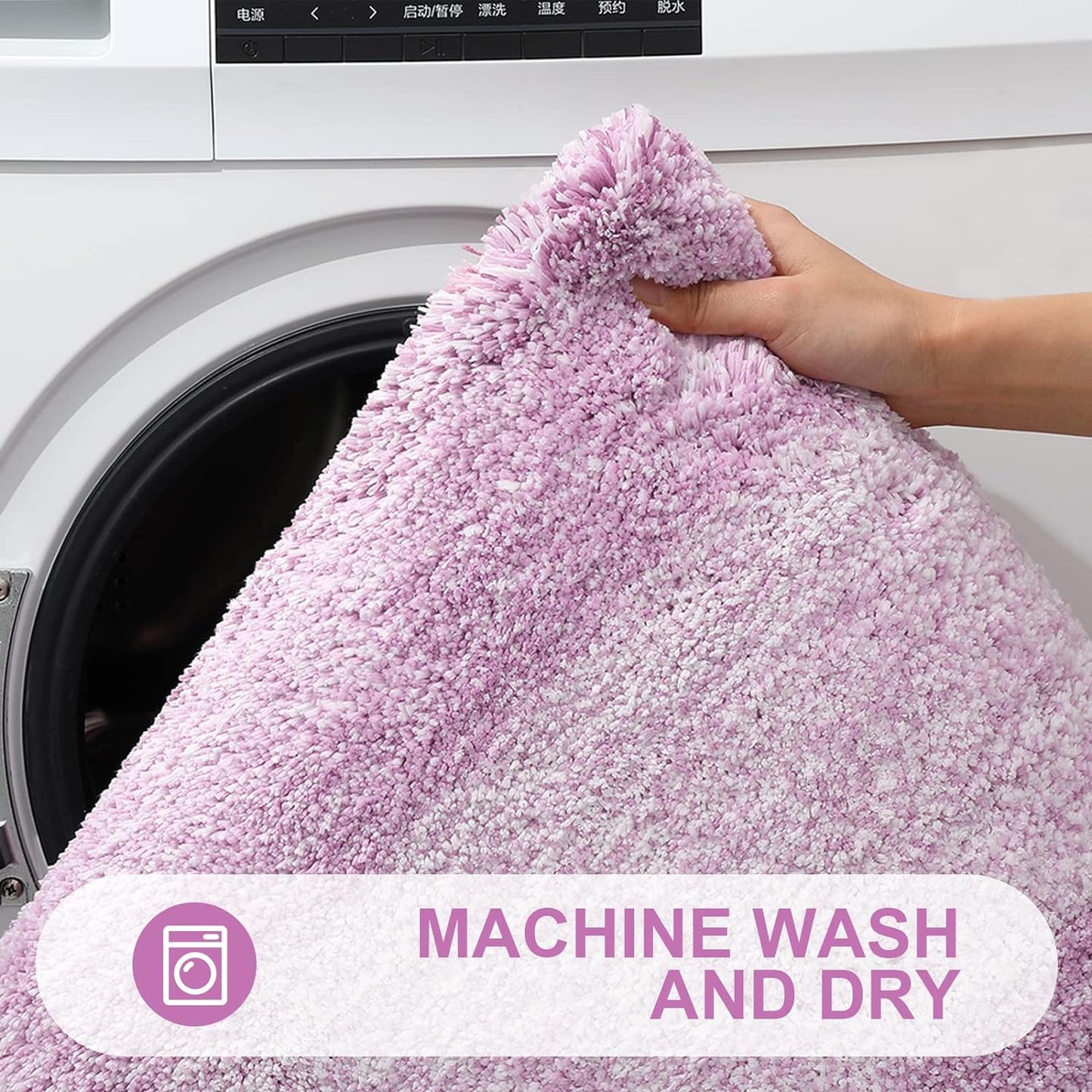 Luxury Bathroom Rug Mat 24X16, Extra Soft and Absorbent Microfiber Bath Rugs, Non-Slip Plush Shaggy Bath Carpet, Machine Wash Dry, Bath Mats for Bathroom Floor, Tub and Shower, Purple