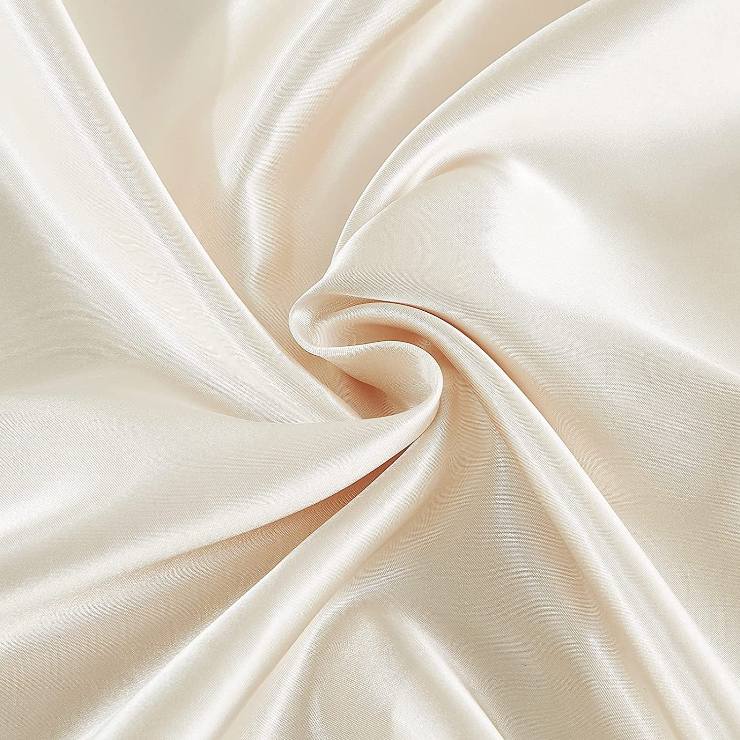 Satin Pillowcase Queen Set of 2, Silk Pillowcases for Hair and Skin, Beige Pillow Cases 2 Pack, Soft Pillow Cover with Envelope Closure, 20X30 Inches