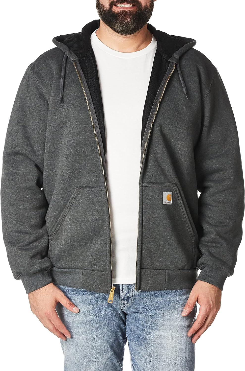 Carhatt Mens Rd Rutland Thermal Lined Hooded Zip Front Sweatshirt