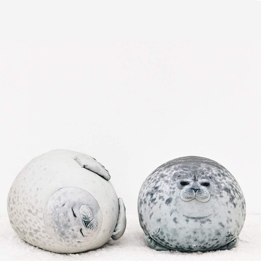 Seal Pillow, Kawaii Chubby Blob Seal Plush Pillow Stuffed Cotton Plushies Animal Toy Cute Ocean Pillow (Small)