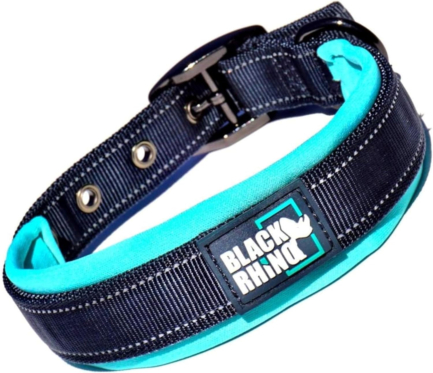 - the Comfort Collar Ultra Soft Neoprene Padded Dog Collar for All Breeds - Heavy Duty Adjustable Reflective Weatherproof (Medium, Aqua/Grey)