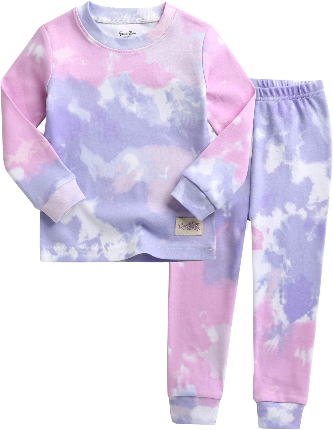 12M-12Y Toddler Kids Boys Girls 100% Cotton Marbling Tiedye Sung Fit Sleepwear Pajamas 2Pcs Pjs Set