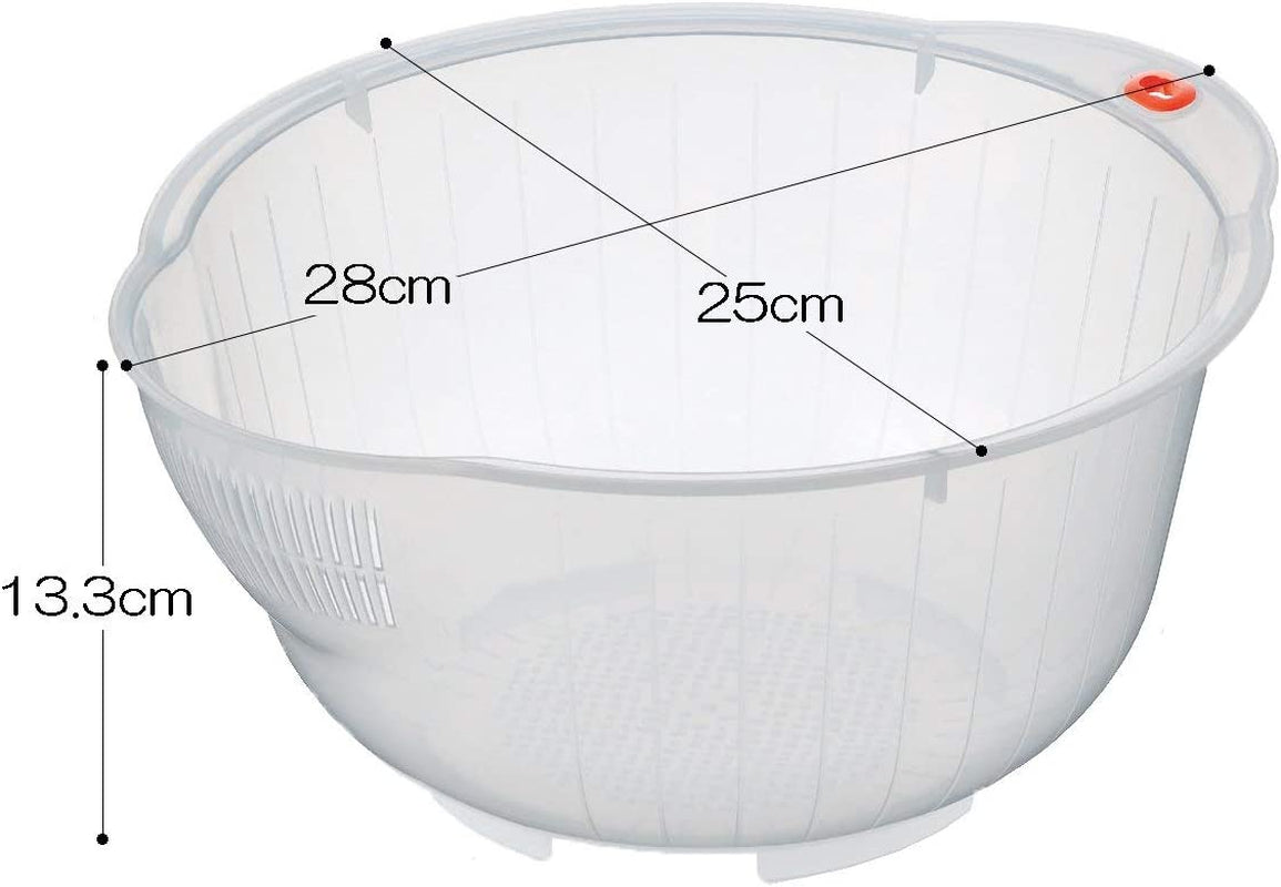 Japanese Rice Washing Bowl with Side and Bottom Drainers