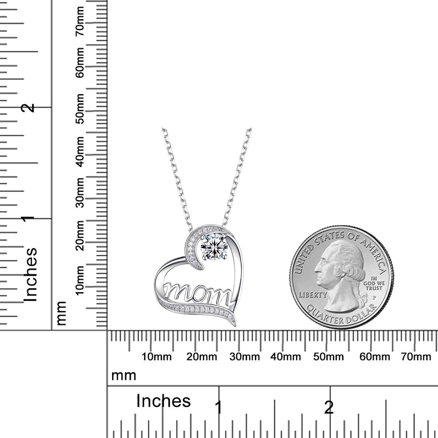 Mothers Day Birthday Gifts 925 Sterling Silver with May Birthstones Emerald Necklace for Women Love Heart Pendant Jewelry Wife