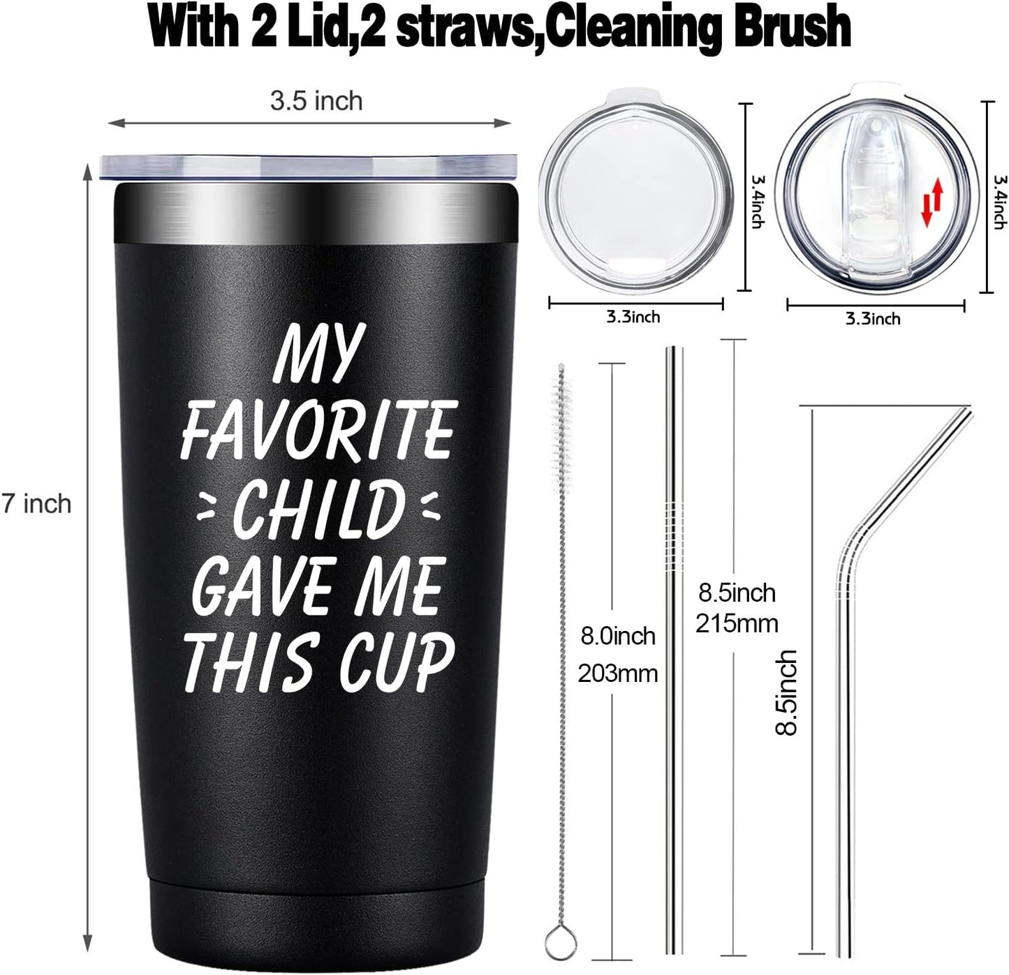 Gifts for Dad - My Favorite Child Gave Me This Cup - Novelty Birthday Gifts for Dad from Daughter Son Kids - Father'S Day, Christmas Giftsi for Dad, Parents, Grandpa, Men - Tumbler