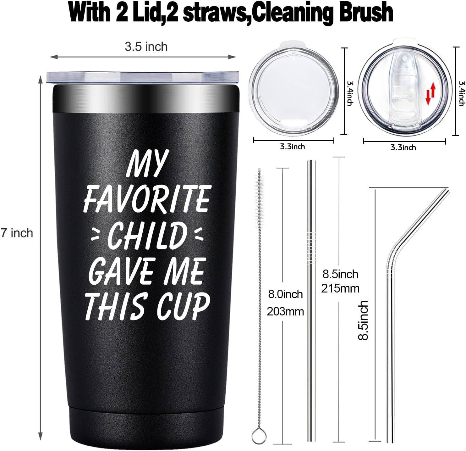 Gifts for Dad - My Favorite Child Gave Me This Cup - Novelty Birthday Gifts for Dad from Daughter Son Kids - Father'S Day, Christmas Giftsi for Dad, Parents, Grandpa, Men - Tumbler