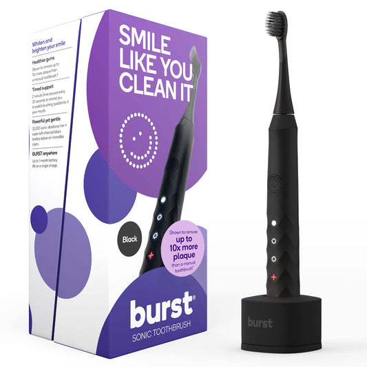 Original Sonic Electric Toothbrush for Adults - Soft Bristle Toothbrush for Deep Clean, Stain & Plaque Removal - 3 Sonic Toothbrush Modes: Teeth Whitening, Sensitive, Massage - Black