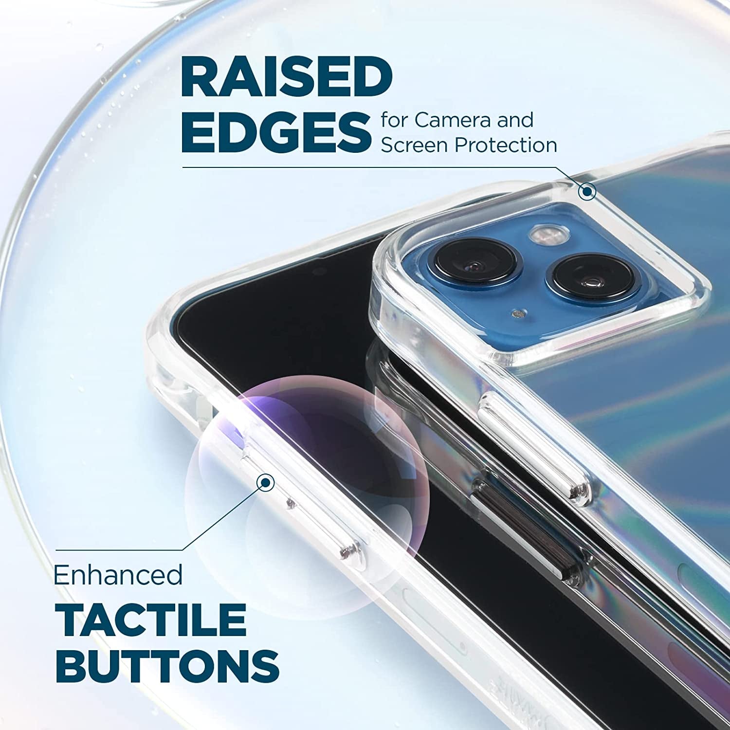 Iphone 13 Pro Case - Soap Bubble [10FT Drop Protection] [Wireless Charging Compatible] Luxury Cover with Iridescent Swirl Effect for Iphone 13 Pro 6.1", Anti-Scratch, Shockproof Materials