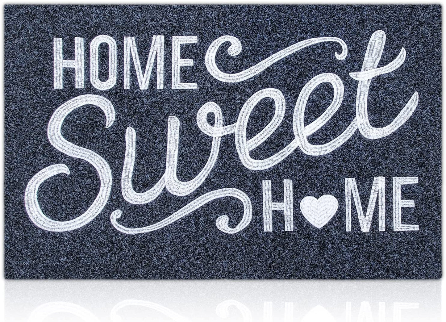 Front Door Mat Non Slip Welcome Mats Outdoor Home Sweet Home Doormat with Rubber Backing Easy to Clean Indoor Mats for Entrance High Traffic Areas Entry Grey