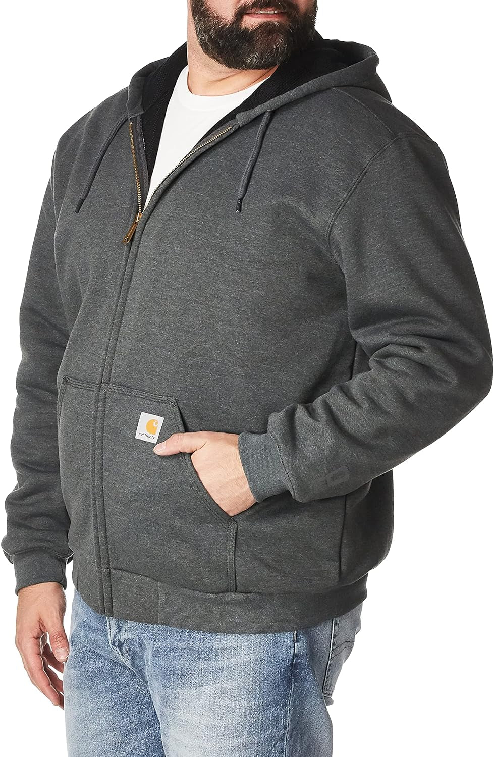 Carhatt Mens Rd Rutland Thermal Lined Hooded Zip Front Sweatshirt