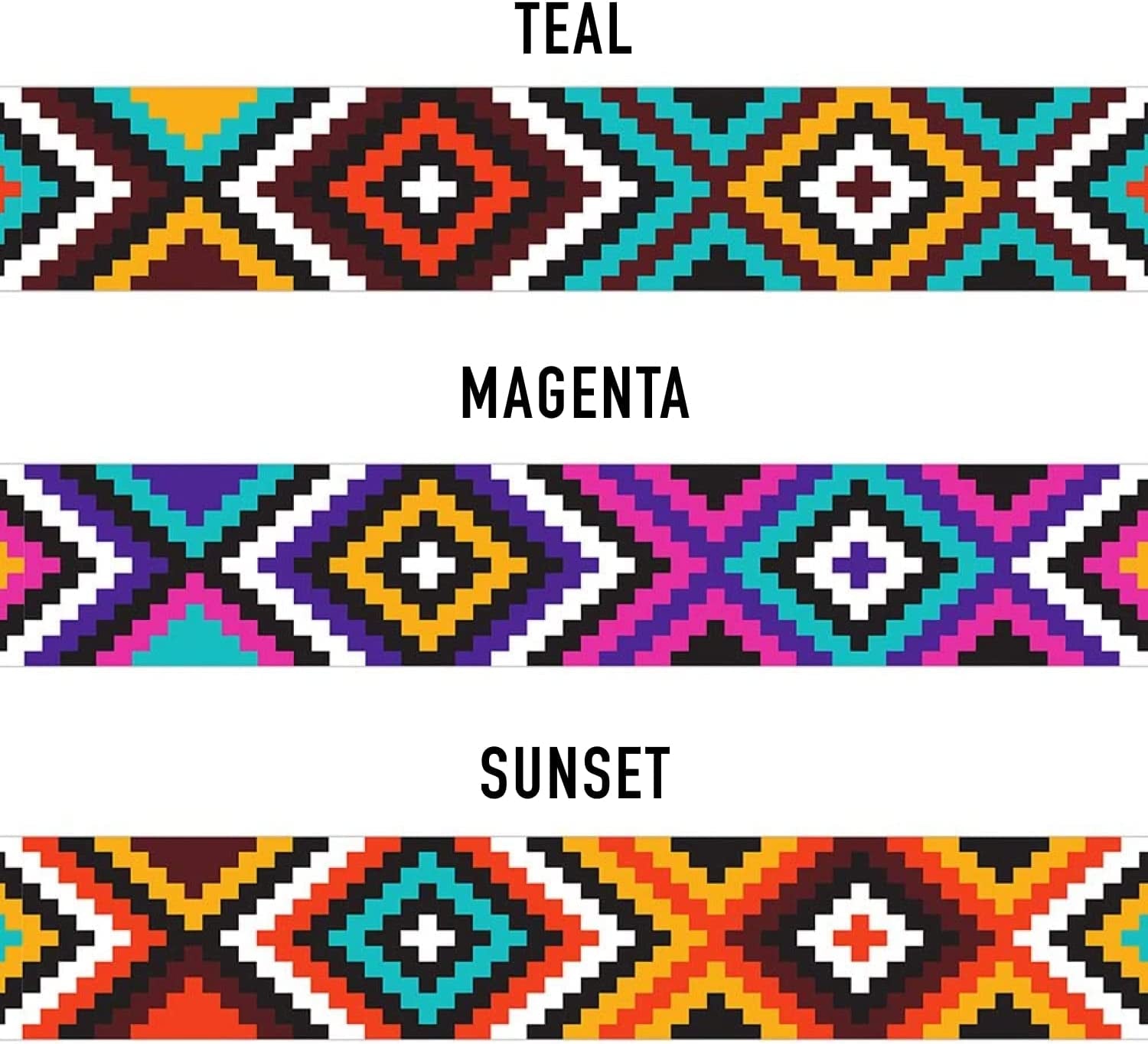 Purple Geometric Dog Collar, Pet Collar for Small Medium Large Dogs or Puppies with Quick Release Buckle, Yellow Orange Pattern, Adjustable Nylon (Teal, Neck Fit 10"-13")