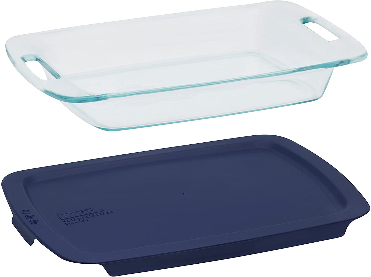 Easy Grab 8-Piece Glass Baking Dish Set with Lids, Glass Food Storage Containers Set, 13X9-Inch, 8X8-Inch & 1-Cup Storage Containers, Non-Toxic, Bpa-Free Lids, Bakeware Set