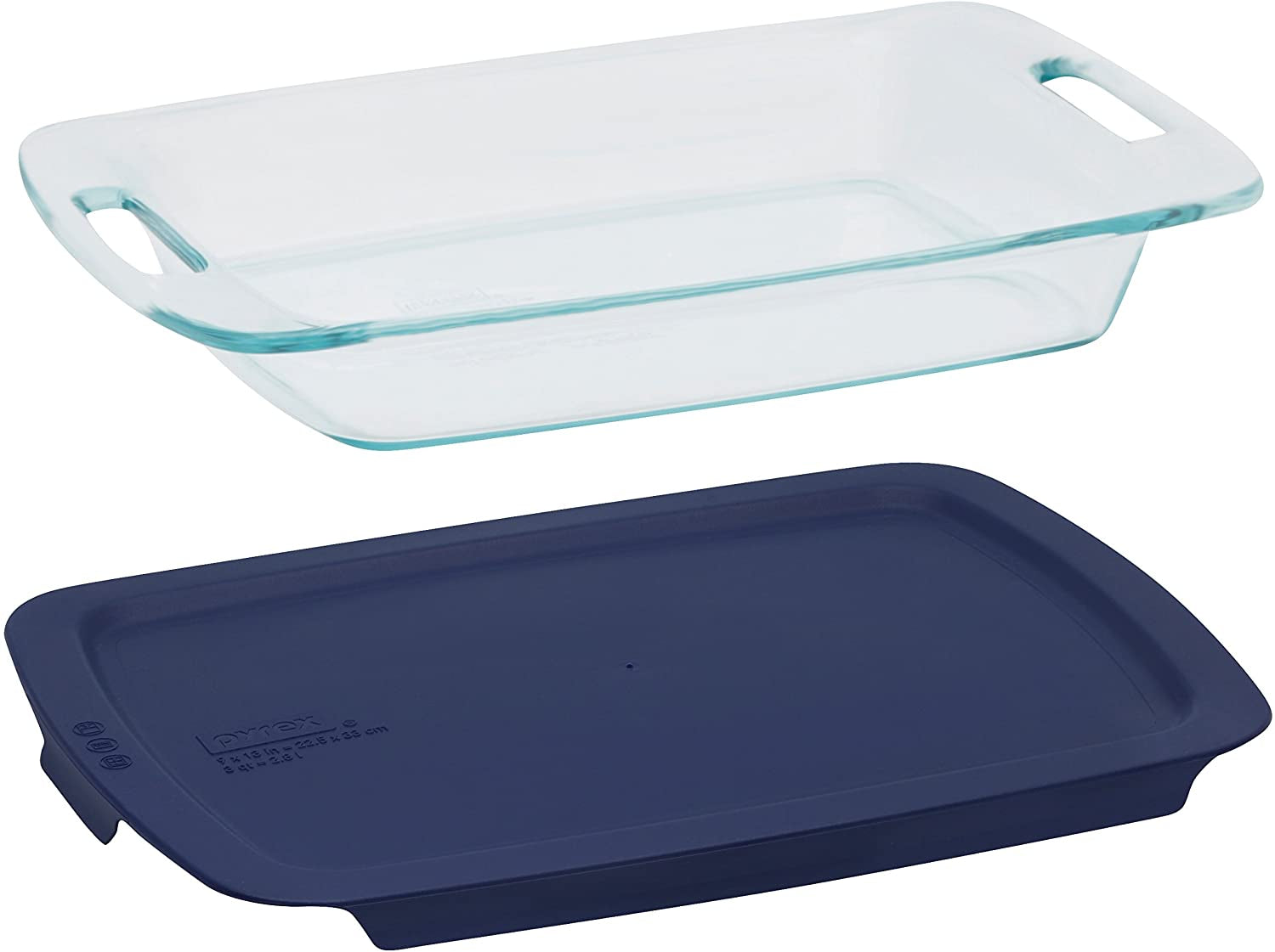 Easy Grab 8-Piece Glass Baking Dish Set with Lids, Glass Food Storage Containers Set, 13X9-Inch, 8X8-Inch & 1-Cup Storage Containers, Non-Toxic, Bpa-Free Lids, Bakeware Set