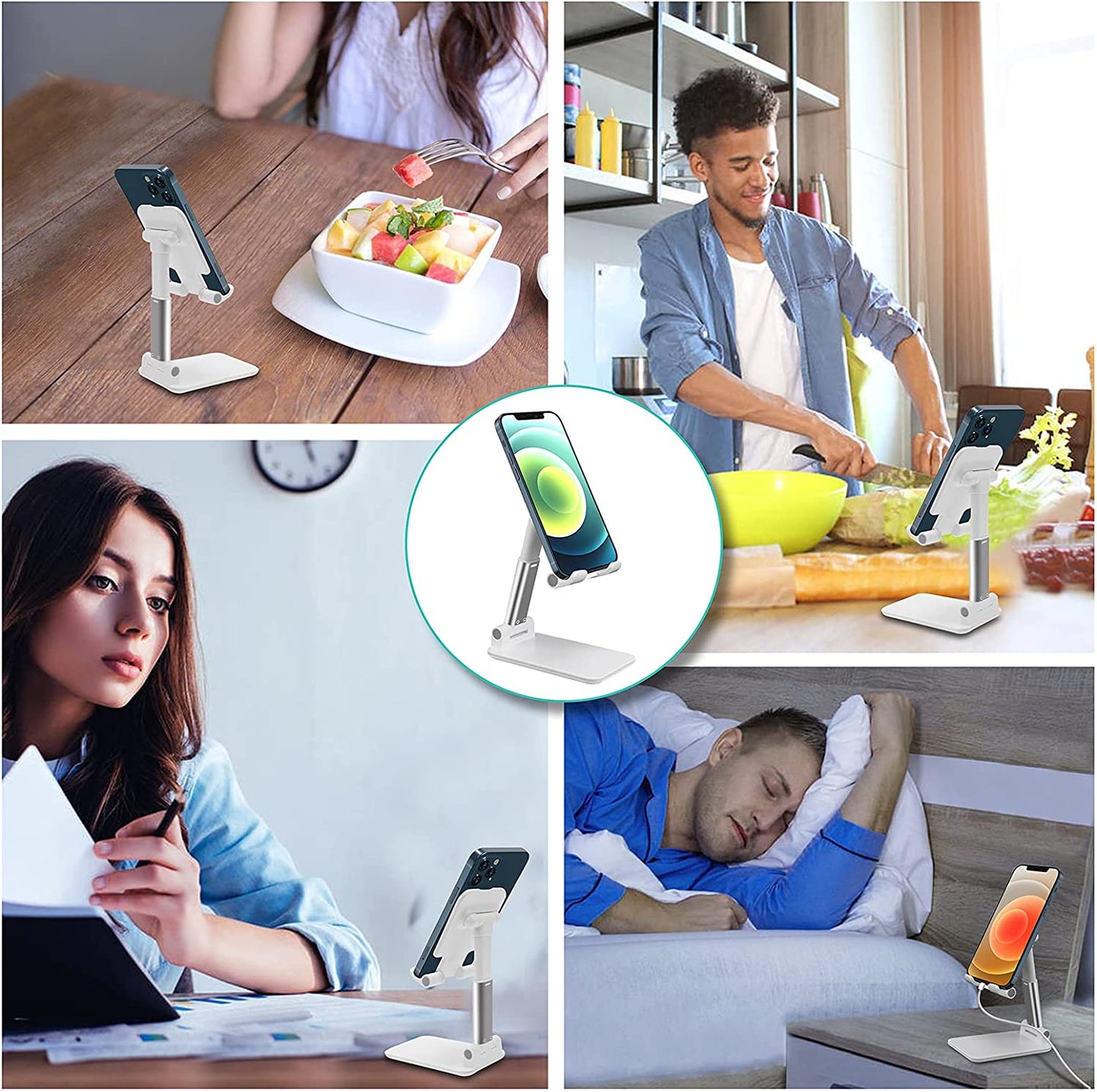 Cell Phone Stand for Desk,Angle Height Adjustable Phone Holder for Office,Compatible with Iphone15 14 13 12 11 Pro XS Max XR 8 7 6S Plus,Samsung S20+Note10,Tablets,Charging Accessories