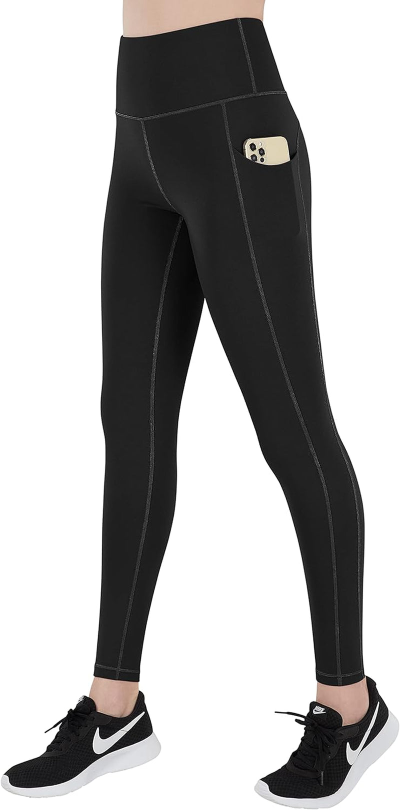 Women Yoga Capri Leggings: High Waisted Athletic Yoga Pants Tummy Control with 3 Pockets Proof - 4 Way Stretch Ladies Compression Soft Tights Pants Fitness Exercise Work for Workout Running Gym…