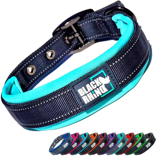 - the Comfort Collar Ultra Soft Neoprene Padded Dog Collar for All Breeds - Heavy Duty Adjustable Reflective Weatherproof (Medium, Aqua/Grey)