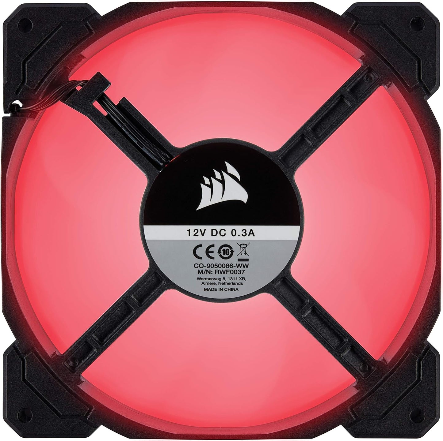 AF140 LED Low Noise Cooling Fan, Single Pack - Red,Co-9050086-Ww