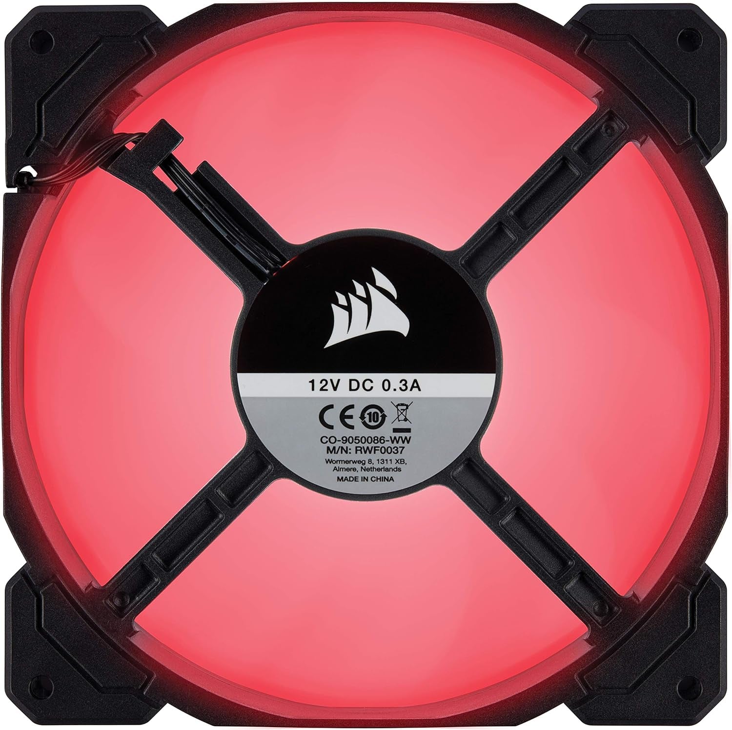 AF140 LED Low Noise Cooling Fan, Single Pack - Red,Co-9050086-Ww