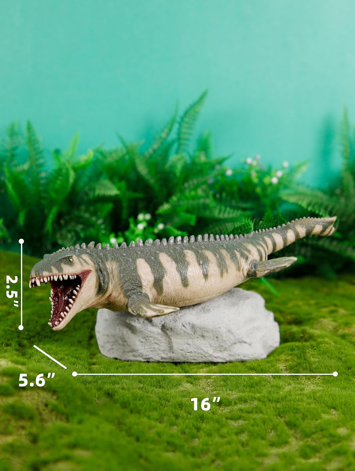 16” Mosasaurus Dinosaur Toys - Large Realistic Mosasaurs Jurassic Prehistorical Toy for Kids, Hand Painted Action Figure Model Dinosaurs for Boys Girls Kids 3+