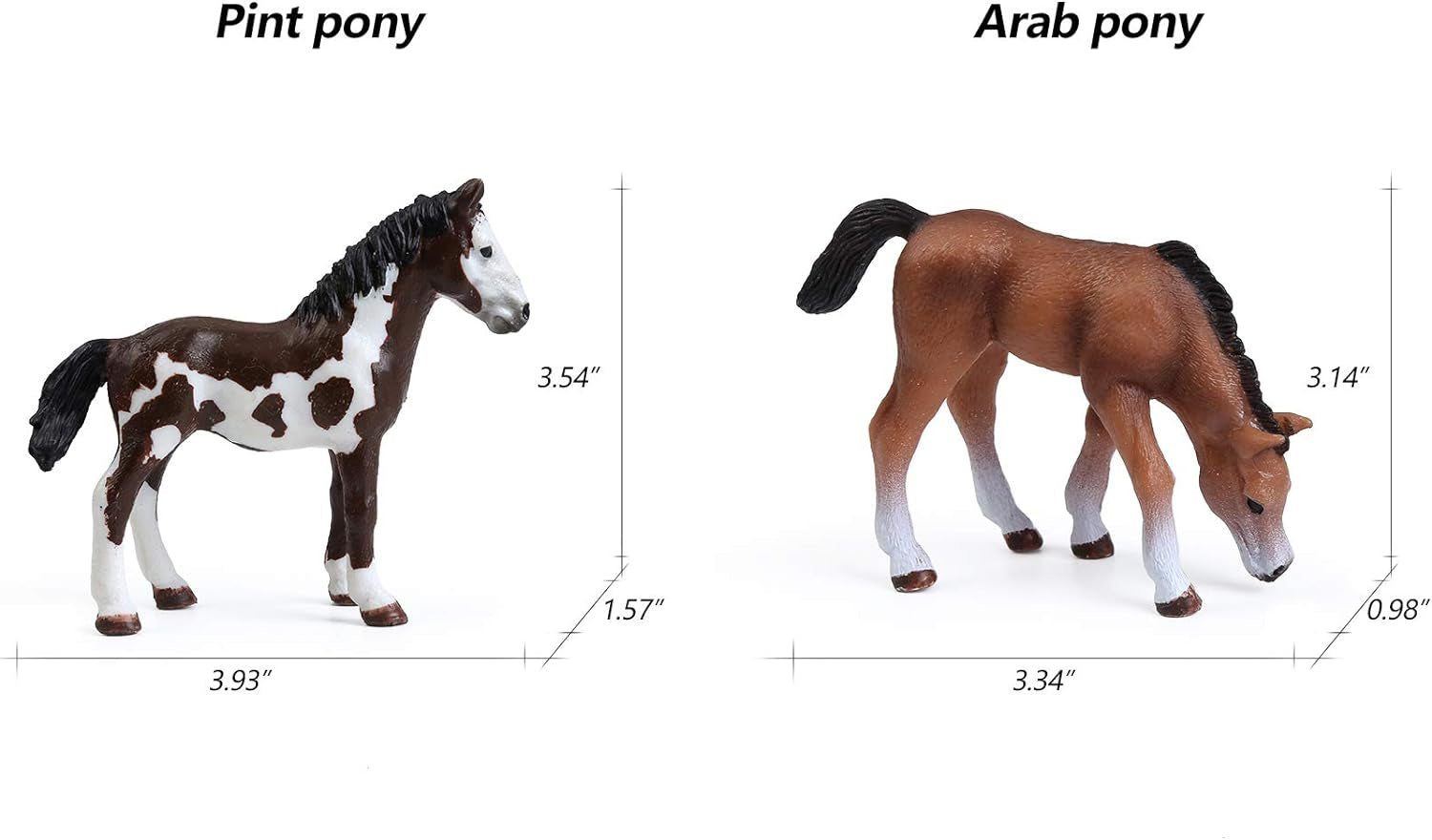 8PCS Realistic Foal and Horse Figurines, Plastic Pony Toys for Girls and Boys, Horse Club Cake Topper and Party Decoration