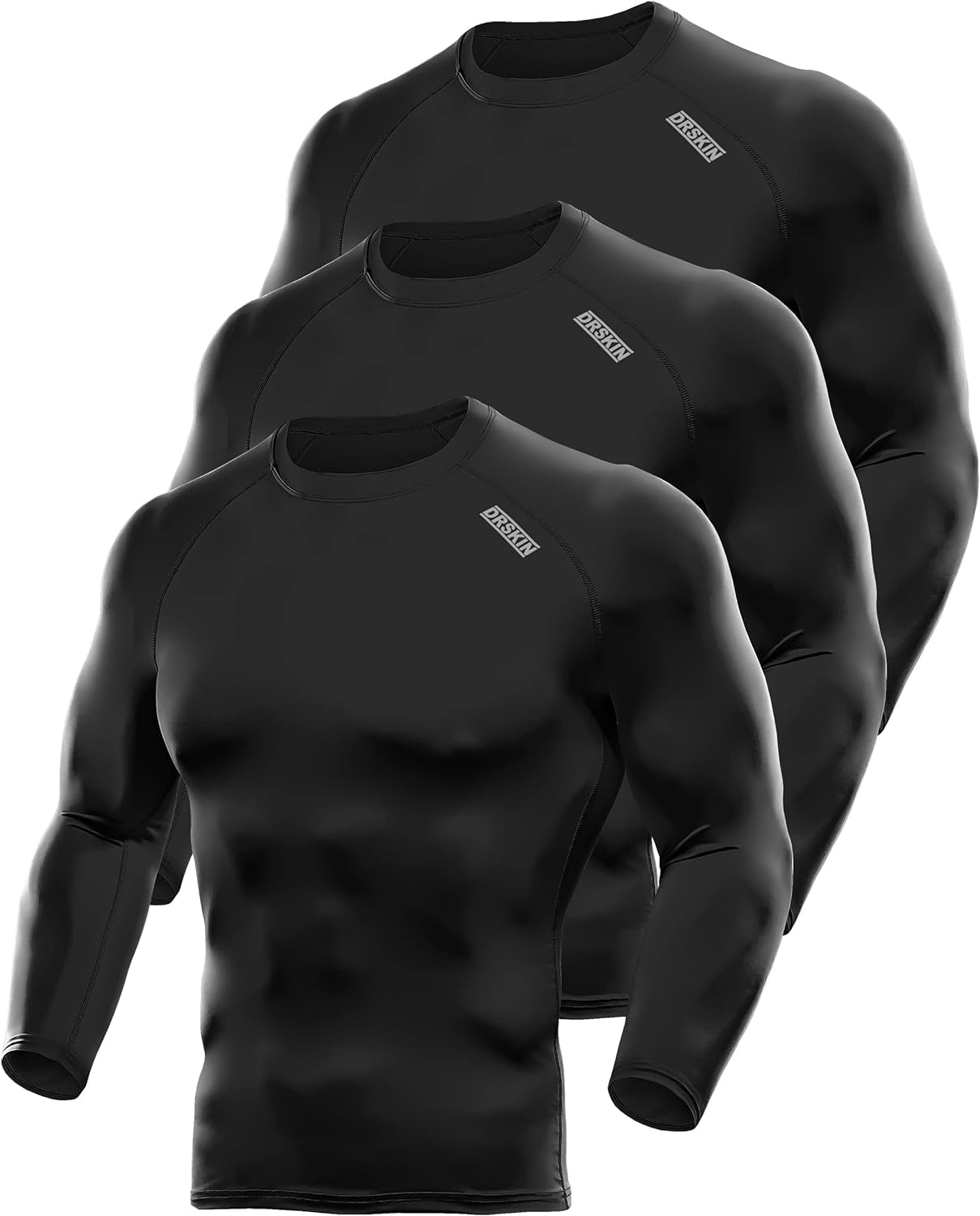 4, 3, 2 or 1 Pack Men'S Compression Shirts Top Long Sleeve Sports Baselayer Workout Running Athletic Active