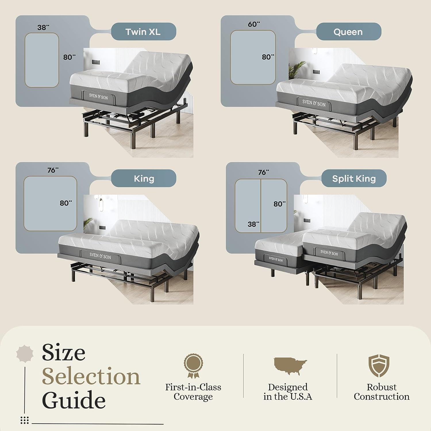 Classic plus (With Head-Tilt) Adjustable Bed Base-Frame + 10 Inch Memory Foam Matt (Firm), Head and Foot Lift, Massage, Under-Bed Lights, USB, Memory, Zero Gravity - Queen