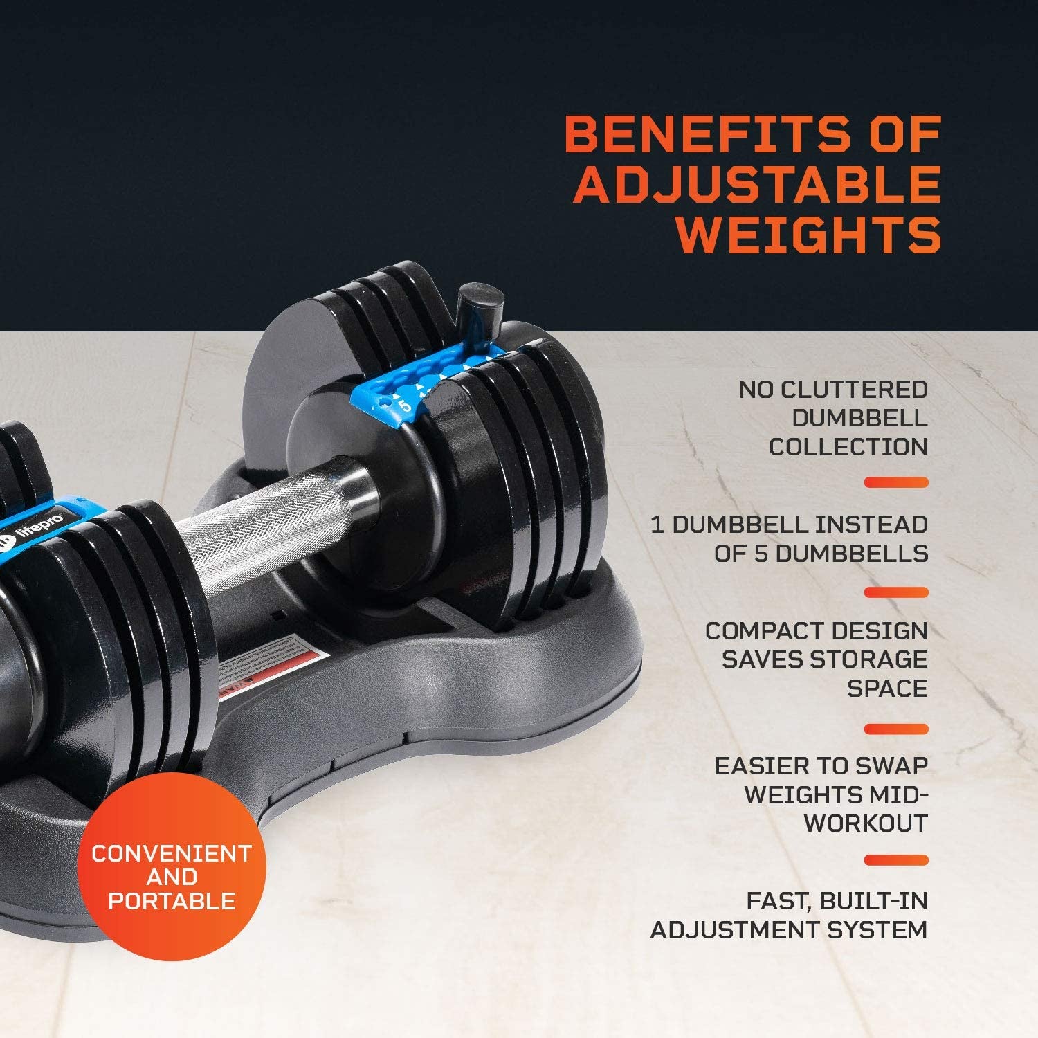 Adjustable Dumbbell 25Lb (5Lb, 10Lb, 15Lb, 20Lb, 25Lb). 5-In-1 Dumbbells Adjustable Weights for Men and Women. Dumbbell Adjustable Free Weights Plates and Rack.Dumbbells Set of 2.