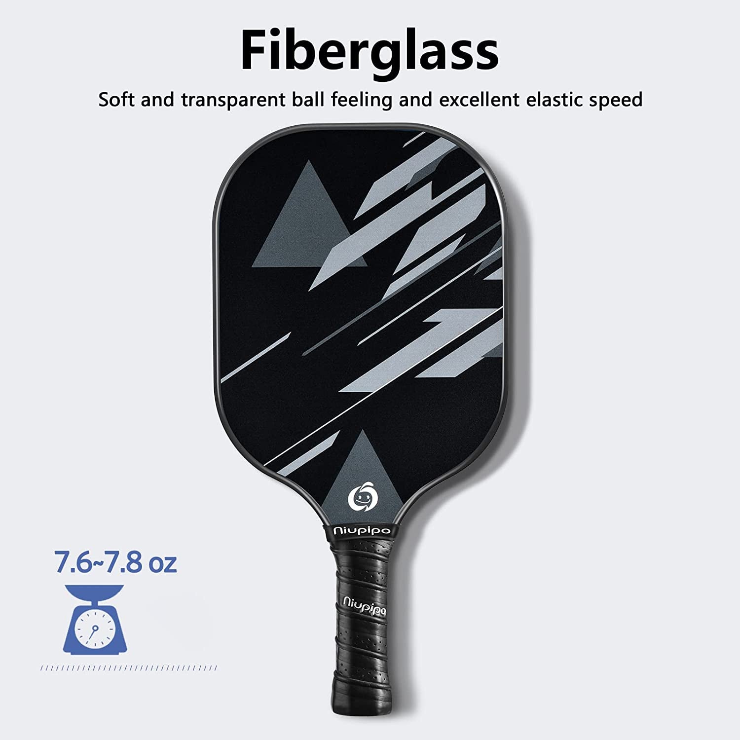 Pickleball Paddles, Lightweight Pickleball Rackets W/Fiberglass Surface, Fiberglass Pickleball Paddles Set of 2 with 4 Pickleball Balls and 1 Bag