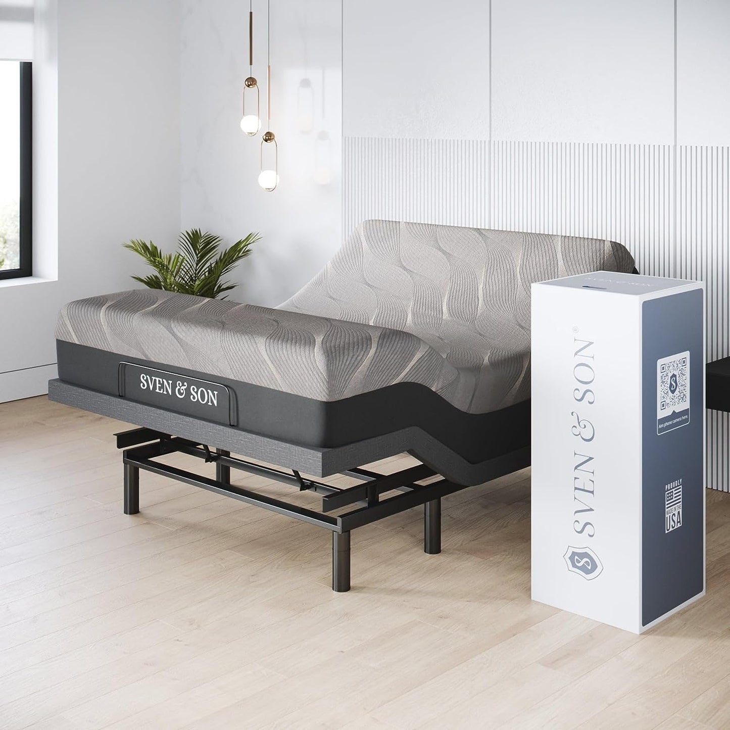 Classic plus (With Head-Tilt) Adjustable Bed Base-Frame + 10 Inch Memory Foam Matt (Firm), Head and Foot Lift, Massage, Under-Bed Lights, USB, Memory, Zero Gravity - Queen
