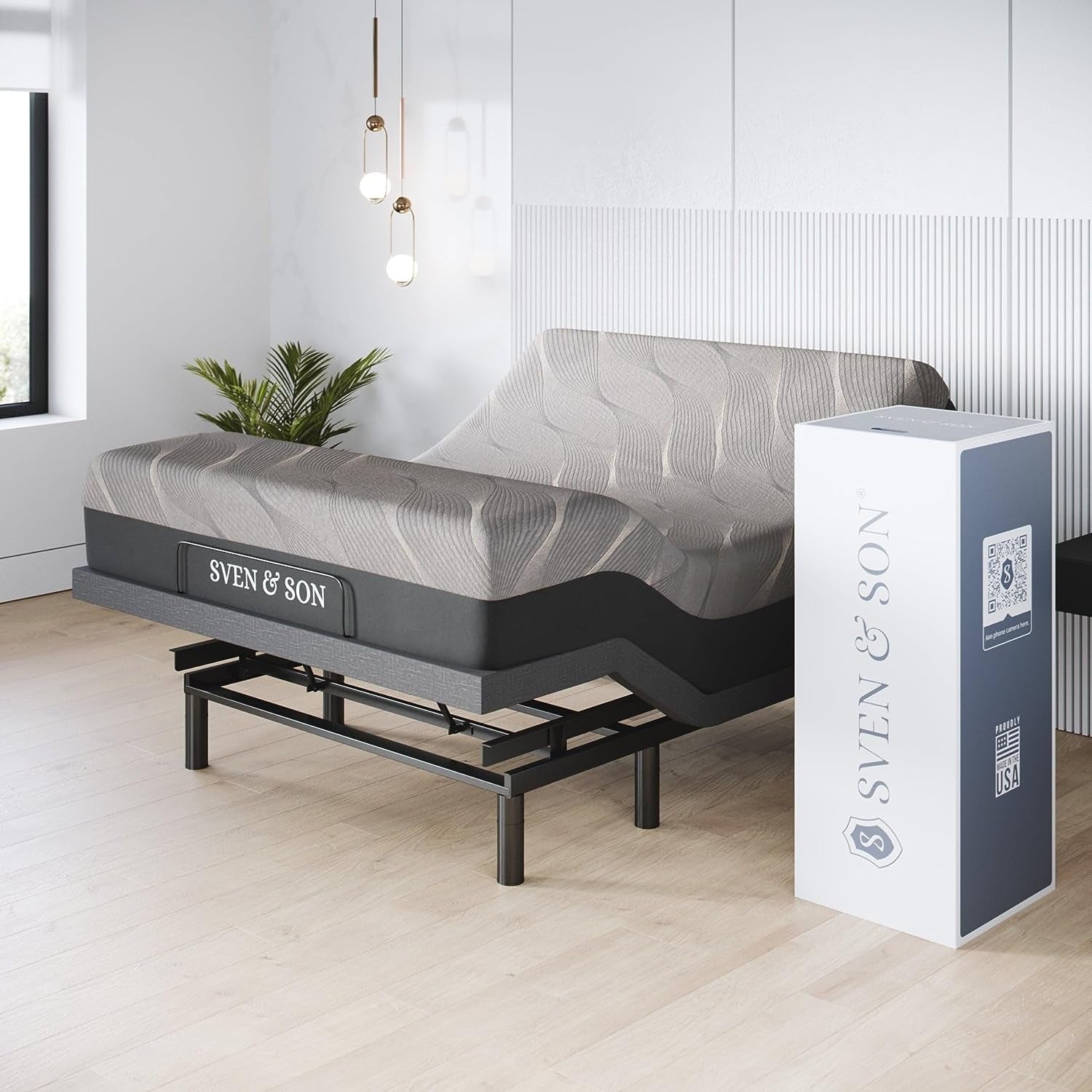 Classic plus (With Head-Tilt) Adjustable Bed Base-Frame + 10 Inch Memory Foam Matt (Firm), Head and Foot Lift, Massage, Under-Bed Lights, USB, Memory, Zero Gravity - Queen