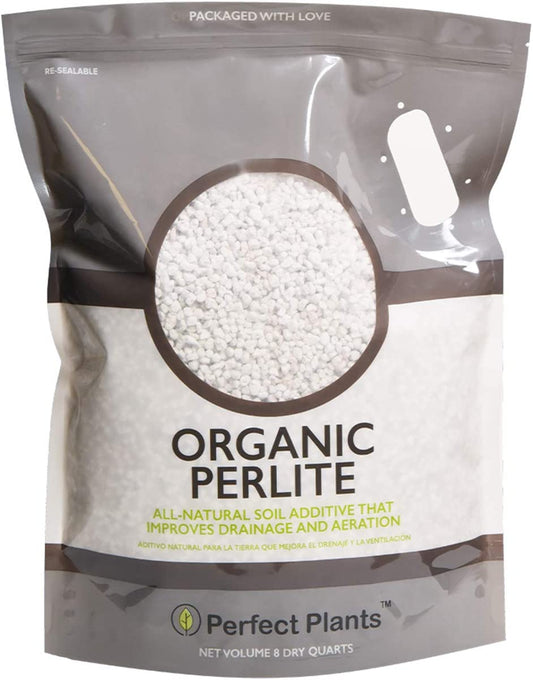Organic Perlite by  — Add to Soil for Indoor & Outdoor Container Plants for Drainage Management and Enhanced Growth (8Qts.)
